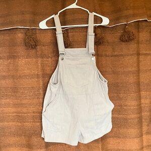SHEIN beige corduroy short overalls